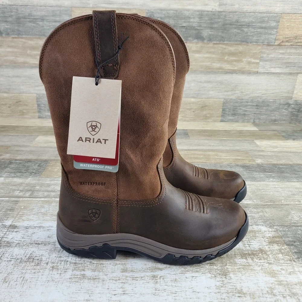 Ariat Terrain H20 Womens Boot Sz 8 B Distressed Brown Pull On Waterproof Outdoor